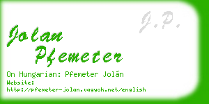 jolan pfemeter business card